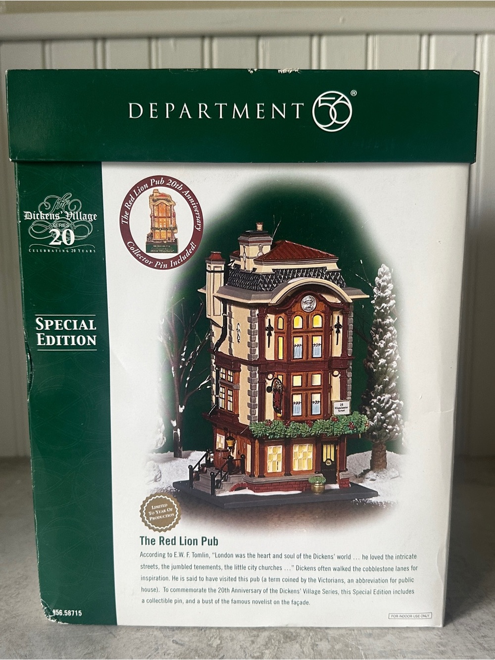 Department 56 Dickens’ Village Red Lion Pub #58715 Complete EUC w Pin 2004